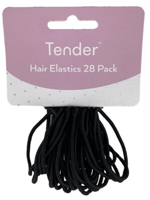 Tender Hair Elastic Black Card 28 Pack