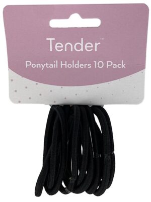 Tender Hair Elastic Thick Black Card 10 Pack
