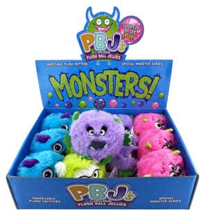 Pullie Ball Jelly Monsters (4 Colours) Display Of 12