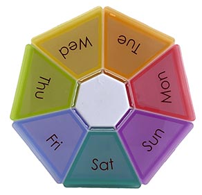 Surgical Basics Heptagon Pill Box 10.3 X 10.3 X 5cm