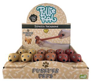 Pullie Pal Stretch Sausage Dog (3 Colours) Display Of 12