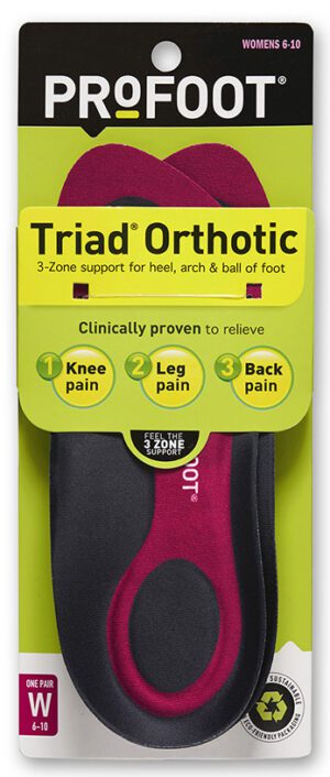 Profoot Triad Orthotic Size 6-10 - 3 Zone Support For Knee  Leg & Back Pain