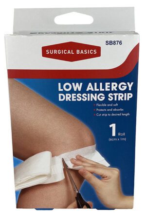 Low Allergy Dressing Strip 6cm X 1m