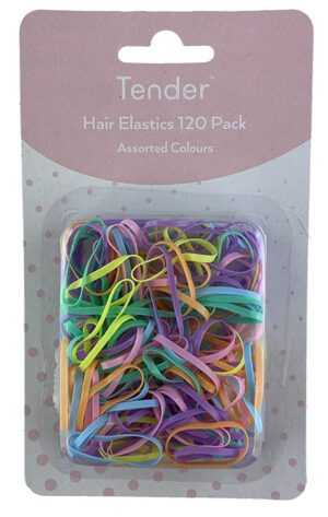 Tender No Tears Elastics Assorted Colours 120 Pack