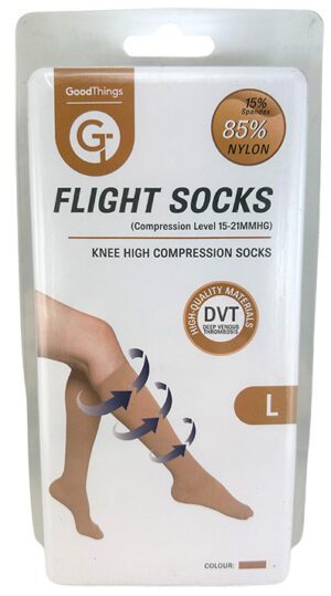 Gt Flights Socks Knee High Beige Large 1pr
