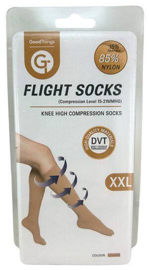 Gt Flight Socks Knee High Beige Xxl 1pr