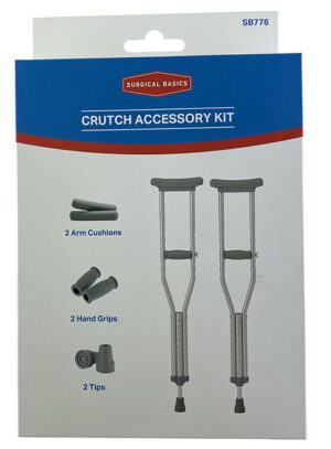 Surgical Basics Crutches Accessory Kit (6 Pieces) - 2 Underarm Cushions 2 Hand Grips 2 Tips