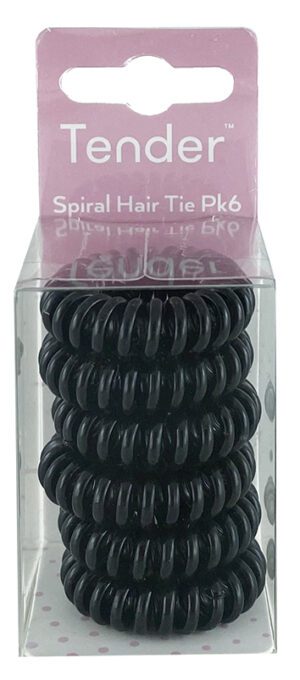 Tender Spiral Hair Ties 6 Pack