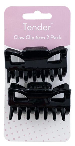 Tender Claw Clip Black 6cm 2 Pack