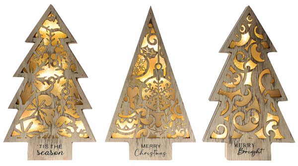 Xmas Tree Table Decoration Led 17cm (3 Designs)