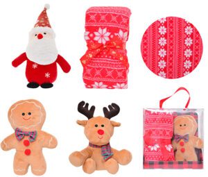 Xmas Plush & Blanket Set 2 Piece (3 Designs)