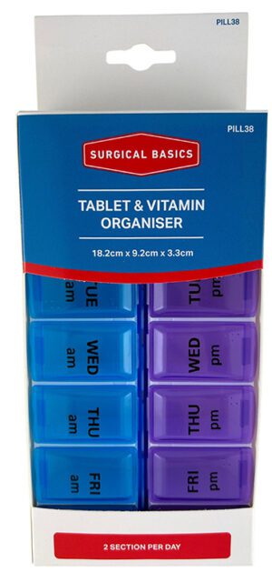 Surgical Basics Pill Box 1 Week 2 Per Day (am/pm) 18.2 X 9.2 X 3.3cm