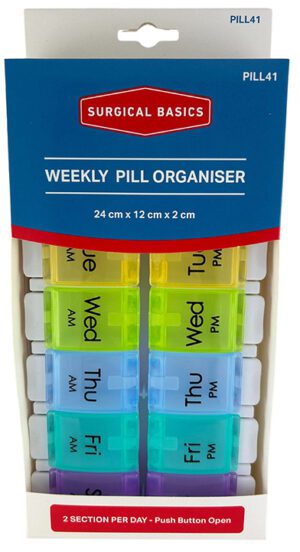 Surgical Basics Pill Box 7 Days 2 Per Day (am/pm) 24 X 12 X 2cm