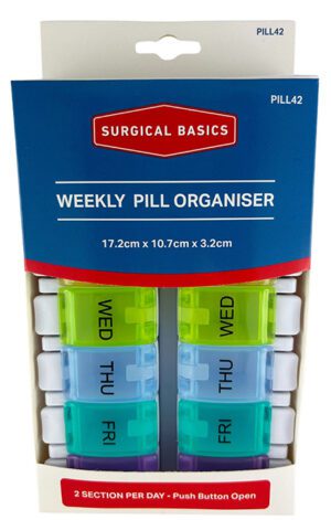 Surgical Basics Pill Box 7 Days 2 Per Day 17.2 X 10.7 X 3.2cm