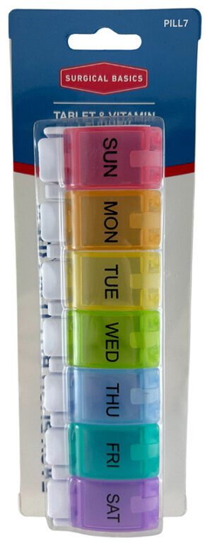 Surgical Basics Pill Box 7 Days 1 Per Day 17 X 5 X 3.2cm