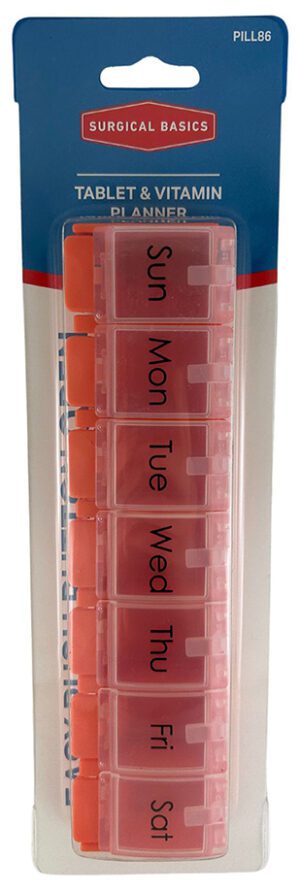 Surgical Basics Pill Box 7 Days 1 Per Day 22.3 X 5.8 X 2.7cm