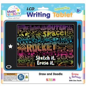 Interactive Lcd Writing Tablet Blue Space  Rechargeable