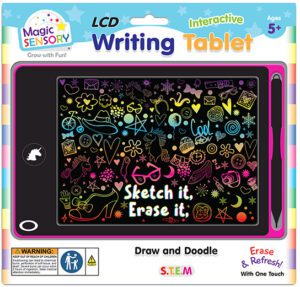 Interactive Lcd Writing Tablet Pink Unicorn Rechargeable