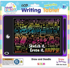 Interactive Lcd Writing Tablet Purple Art Rechargeable