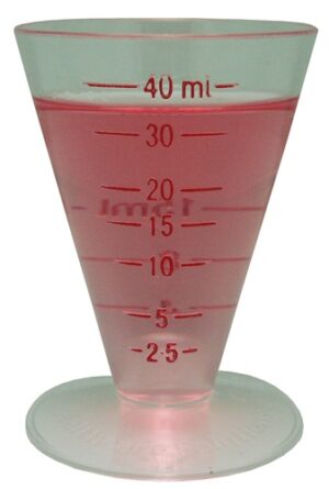 Surgical Basics Conical Medicine Measure Red Mark 40ml (individually Packaged) Display Of 36