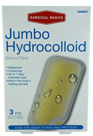 Surgical Basics Hydrocolloid Jumbo 5 X 10cm 3pk - Promotes Optimal Healing