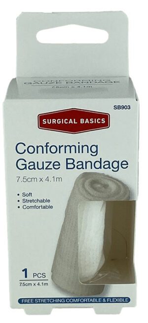 Surgical Basics Conforming Gauze Bandage (7.5cm X 4.1m)