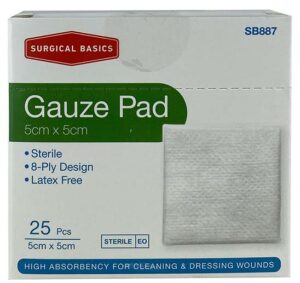 Surgical Basics Sterile Gauze Pad 5 X 5cm 25 Per Pack