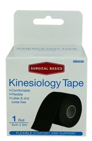 Surgical Basics Kinesiology Tape Black (5cm X 5m)