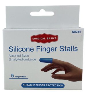 Surgical Basics Silicone Finger Stalls Assorted Sizes 5 Pack