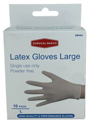 Surgical Basics Latex Gloves Large 10 Pack