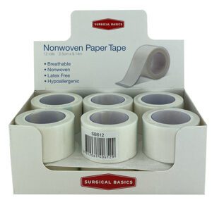 Surgical Basics Nonwoven Paper Tape (2.5cm X 9.14m) Display Of 12