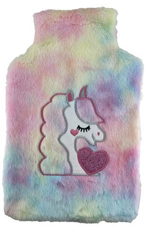Hot Water Bottle Cover Plush Unicorn - Fits Standard 2l Bottle