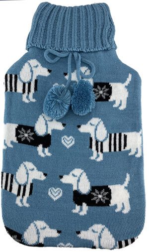 Hot Water Bottle Cover Knit Dachshund - Fits Standard 2l Bottle