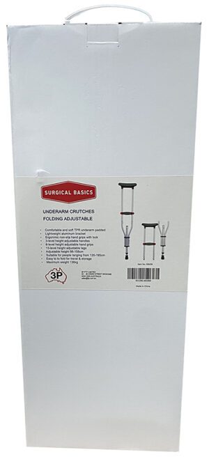 Surgical Basics Underarm Crutches Adjustable 98-158cm One Size Fits Most