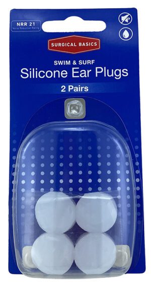 Surgical Basics Silcone Swim & Surf Ear Plugs Nrr21 (2 Pairs)