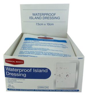Surgical Basics Waterproof Dressing 7.5x10cm Display Of 25