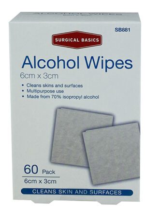Surgical Basics Alcohol Wipes 60 Per Pack