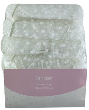Tender Plastic Shower Cap 6 Pack Plain
