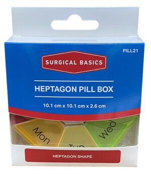 Surgical Basics Heptagon Pill Box 10.3 X 10.3 X 5cm