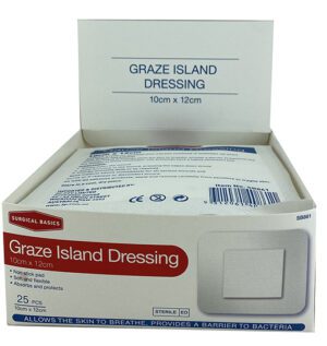 Surgical Basics Non Woven Graze Dressing 10cm X 12cm Display Of 25