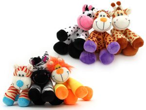 Plush Sitting Animals 22cm 6 Asst