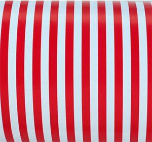 Paper Roll Red Stripes On White 50cm X 50m