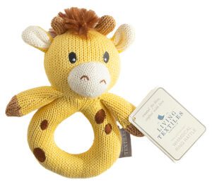 Knitted Ring Rattle Giraffe 17cm