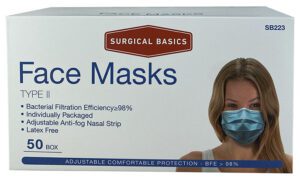 Surgical Basics Face Mask Bfe98 Display Of 50
