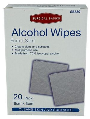 Surgical Basics Alcohol Wipes 20 Per Pack