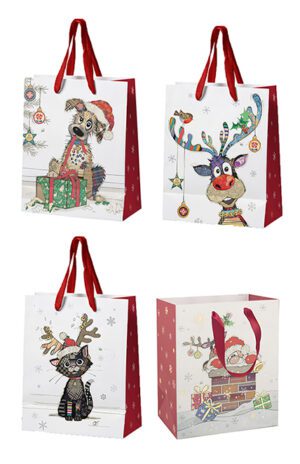 Christmas Bug Art Kooks Gift Bag 4 Assorted