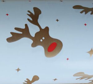Paper Roll Xmas Reindeer On White 50mm X 50m