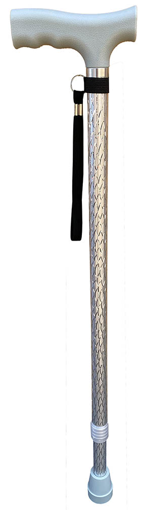 W/stick Engraved Silver Adj 72-95cm