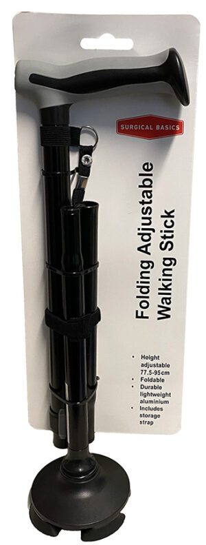 W/stick Black Folding Adj Pivot Base & Grip Handle 77.5-95cm