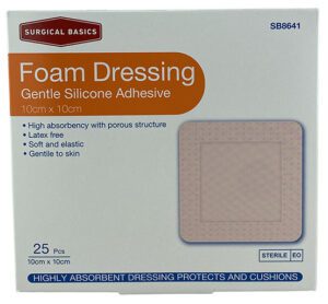 Foam Island Dressing Silicone Adhesive 10x10cm 25pk